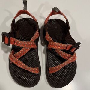Chaco Kids Adjustable Sandals in Brown and Orange